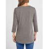 image:imageANRABESS Women 34 Length Sleeve Henley Tops V Neck Business Casual Work T Shirts Cute Travel Shirt 2026 Spring Trendy OutfitLight Taupe