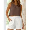 image:imageANRABESS Women Crop Tank Tops High Neck Sleeveless Shirts 2026 Summer Outfits Casual Blouse Beach Vacation ClothesBrown