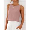image:imageANRABESS Women Crop Tank Tops High Neck Sleeveless Shirts 2026 Summer Outfits Casual Blouse Beach Vacation ClothesPink