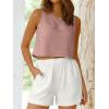 image:imageANRABESS Women Crop Tank Tops High Neck Sleeveless Shirts 2026 Summer Outfits Casual Blouse Beach Vacation ClothesPink