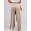 image:imageANRABESS Women Linen Palazzo Pants Summer Boho Wide Leg High Waist Casual Lounge Pant 2026 Beach Travel Vacation OutfitsAlmond