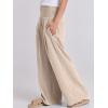 image:imageANRABESS Women Linen Palazzo Pants Summer Boho Wide Leg High Waist Casual Lounge Pant 2026 Beach Travel Vacation OutfitsAlmond