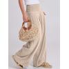 image:imageANRABESS Women Linen Palazzo Pants Summer Boho Wide Leg High Waist Casual Lounge Pant 2026 Beach Travel Vacation OutfitsAlmond