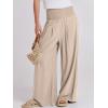 image:imageANRABESS Women Linen Palazzo Pants Summer Boho Wide Leg High Waist Casual Lounge Pant 2026 Beach Travel Vacation OutfitsAlmond