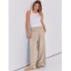 image:imageANRABESS Women Linen Palazzo Pants Summer Boho Wide Leg High Waist Casual Lounge Pant 2026 Beach Travel Vacation OutfitsAlmond