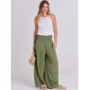 image:imageANRABESS Women Linen Palazzo Pants Summer Boho Wide Leg High Waist Casual Lounge Pant 2026 Beach Travel Vacation OutfitsArmy Green