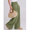 image:imageANRABESS Women Linen Palazzo Pants Summer Boho Wide Leg High Waist Casual Lounge Pant 2026 Beach Travel Vacation OutfitsArmy Green