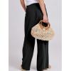 image:imageANRABESS Women Linen Palazzo Pants Summer Boho Wide Leg High Waist Casual Lounge Pant 2026 Beach Travel Vacation OutfitsBlack