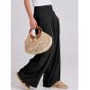 image:imageANRABESS Women Linen Palazzo Pants Summer Boho Wide Leg High Waist Casual Lounge Pant 2026 Beach Travel Vacation OutfitsBlack