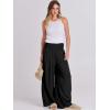 image:imageANRABESS Women Linen Palazzo Pants Summer Boho Wide Leg High Waist Casual Lounge Pant 2026 Beach Travel Vacation OutfitsBlack