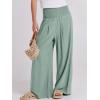 image:imageANRABESS Women Linen Palazzo Pants Summer Boho Wide Leg High Waist Casual Lounge Pant 2026 Beach Travel Vacation OutfitsGreen Blue
