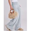 image:imageANRABESS Women Linen Palazzo Pants Summer Boho Wide Leg High Waist Casual Lounge Pant 2026 Beach Travel Vacation OutfitsLight Blue