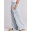 image:imageANRABESS Women Linen Palazzo Pants Summer Boho Wide Leg High Waist Casual Lounge Pant 2026 Beach Travel Vacation OutfitsLight Blue