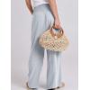image:imageANRABESS Women Linen Palazzo Pants Summer Boho Wide Leg High Waist Casual Lounge Pant 2026 Beach Travel Vacation OutfitsLight Blue