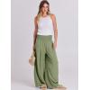 image:imageANRABESS Women Linen Palazzo Pants Summer Boho Wide Leg High Waist Casual Lounge Pant 2026 Beach Travel Vacation OutfitsOlive