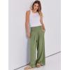 image:imageANRABESS Women Linen Palazzo Pants Summer Boho Wide Leg High Waist Casual Lounge Pant 2026 Beach Travel Vacation OutfitsOlive
