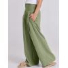 image:imageANRABESS Women Linen Palazzo Pants Summer Boho Wide Leg High Waist Casual Lounge Pant 2026 Beach Travel Vacation OutfitsOlive