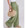 image:imageANRABESS Women Linen Palazzo Pants Summer Boho Wide Leg High Waist Casual Lounge Pant 2026 Beach Travel Vacation OutfitsOlive