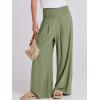image:imageANRABESS Women Linen Palazzo Pants Summer Boho Wide Leg High Waist Casual Lounge Pant 2026 Beach Travel Vacation OutfitsOlive