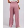 image:imageANRABESS Women Linen Palazzo Pants Summer Boho Wide Leg High Waist Casual Lounge Pant 2026 Beach Travel Vacation OutfitsPink