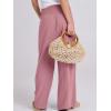 image:imageANRABESS Women Linen Palazzo Pants Summer Boho Wide Leg High Waist Casual Lounge Pant 2026 Beach Travel Vacation OutfitsPink