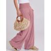 image:imageANRABESS Women Linen Palazzo Pants Summer Boho Wide Leg High Waist Casual Lounge Pant 2026 Beach Travel Vacation OutfitsPink