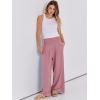 image:imageANRABESS Women Linen Palazzo Pants Summer Boho Wide Leg High Waist Casual Lounge Pant 2026 Beach Travel Vacation OutfitsPink