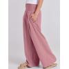 image:imageANRABESS Women Linen Palazzo Pants Summer Boho Wide Leg High Waist Casual Lounge Pant 2026 Beach Travel Vacation OutfitsPink