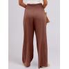 image:imageANRABESS Women Linen Palazzo Pants Summer Boho Wide Leg High Waist Casual Lounge Pant 2026 Beach Travel Vacation OutfitsRed Brown
