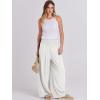 image:imageANRABESS Women Linen Palazzo Pants Summer Boho Wide Leg High Waist Casual Lounge Pant 2026 Beach Travel Vacation OutfitsWhite