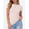 image:imageANRABESS Women Short Sleeve Crewneck Ribbed Knit Slim Fitted Shirts Summer Tops Basic Tee Casual 2026 Spring Outfits ClothesApricot