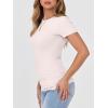image:imageANRABESS Women Short Sleeve Crewneck Ribbed Knit Slim Fitted Shirts Summer Tops Basic Tee Casual 2026 Spring Outfits ClothesBeige