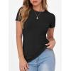 image:imageANRABESS Women Short Sleeve Crewneck Ribbed Knit Slim Fitted Shirts Summer Tops Basic Tee Casual 2026 Spring Outfits ClothesBlack