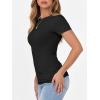 image:imageANRABESS Women Short Sleeve Crewneck Ribbed Knit Slim Fitted Shirts Summer Tops Basic Tee Casual 2026 Spring Outfits ClothesBlack
