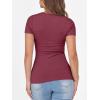 image:imageANRABESS Women Short Sleeve Crewneck Ribbed Knit Slim Fitted Shirts Summer Tops Basic Tee Casual 2026 Spring Outfits ClothesBurgundy