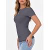 image:imageANRABESS Women Short Sleeve Crewneck Ribbed Knit Slim Fitted Shirts Summer Tops Basic Tee Casual 2026 Spring Outfits ClothesCharcoal