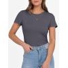 image:imageANRABESS Women Short Sleeve Crewneck Ribbed Knit Slim Fitted Shirts Summer Tops Basic Tee Casual 2026 Spring Outfits ClothesCharcoal