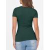image:imageANRABESS Women Short Sleeve Crewneck Ribbed Knit Slim Fitted Shirts Summer Tops Basic Tee Casual 2026 Spring Outfits ClothesForest Green