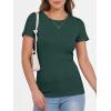image:imageANRABESS Women Short Sleeve Crewneck Ribbed Knit Slim Fitted Shirts Summer Tops Basic Tee Casual 2026 Spring Outfits ClothesForest Green