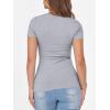image:imageANRABESS Women Short Sleeve Crewneck Ribbed Knit Slim Fitted Shirts Summer Tops Basic Tee Casual 2026 Spring Outfits ClothesGrey