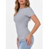 image:imageANRABESS Women Short Sleeve Crewneck Ribbed Knit Slim Fitted Shirts Summer Tops Basic Tee Casual 2026 Spring Outfits ClothesGrey