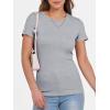 image:imageANRABESS Women Short Sleeve Crewneck Ribbed Knit Slim Fitted Shirts Summer Tops Basic Tee Casual 2026 Spring Outfits ClothesGrey