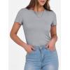 image:imageANRABESS Women Short Sleeve Crewneck Ribbed Knit Slim Fitted Shirts Summer Tops Basic Tee Casual 2026 Spring Outfits ClothesGrey