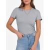 image:imageANRABESS Women Short Sleeve Crewneck Ribbed Knit Slim Fitted Shirts Summer Tops Basic Tee Casual 2026 Spring Outfits ClothesGrey