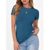 image:imageANRABESS Women Short Sleeve Crewneck Ribbed Knit Slim Fitted Shirts Summer Tops Basic Tee Casual 2026 Spring Outfits ClothesIndigo