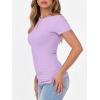 image:imageANRABESS Women Short Sleeve Crewneck Ribbed Knit Slim Fitted Shirts Summer Tops Basic Tee Casual 2026 Spring Outfits ClothesLight Purple