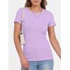 image:imageANRABESS Women Short Sleeve Crewneck Ribbed Knit Slim Fitted Shirts Summer Tops Basic Tee Casual 2026 Spring Outfits ClothesLight Purple