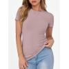 image:imageANRABESS Women Short Sleeve Crewneck Ribbed Knit Slim Fitted Shirts Summer Tops Basic Tee Casual 2026 Spring Outfits ClothesNutmeg