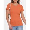 image:imageANRABESS Women Short Sleeve Crewneck Ribbed Knit Slim Fitted Shirts Summer Tops Basic Tee Casual 2026 Spring Outfits ClothesOrange