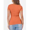 image:imageANRABESS Women Short Sleeve Crewneck Ribbed Knit Slim Fitted Shirts Summer Tops Basic Tee Casual 2026 Spring Outfits ClothesOrange